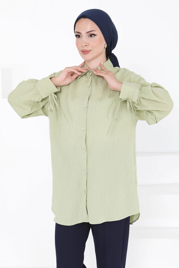 Kolları Bağcık Detaylı Tunik - 27001