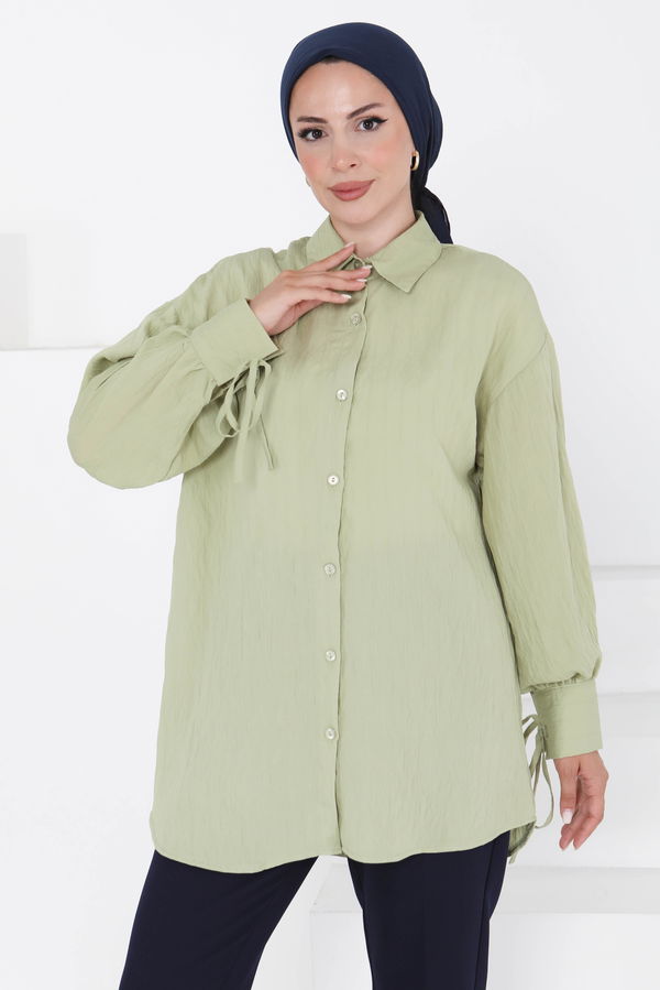 Kolları Bağcık Detaylı Tunik - 27001