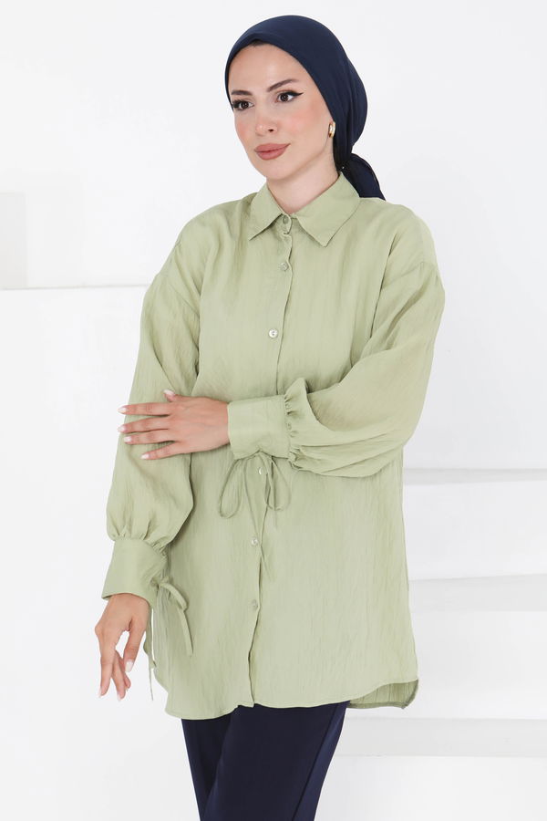 Kolları Bağcık Detaylı Tunik - 27001