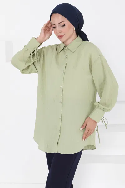 Kolları Bağcık Detaylı Tunik - 27001
