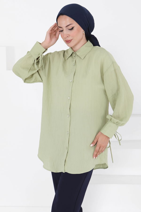 Kolları Bağcık Detaylı Tunik - 27001