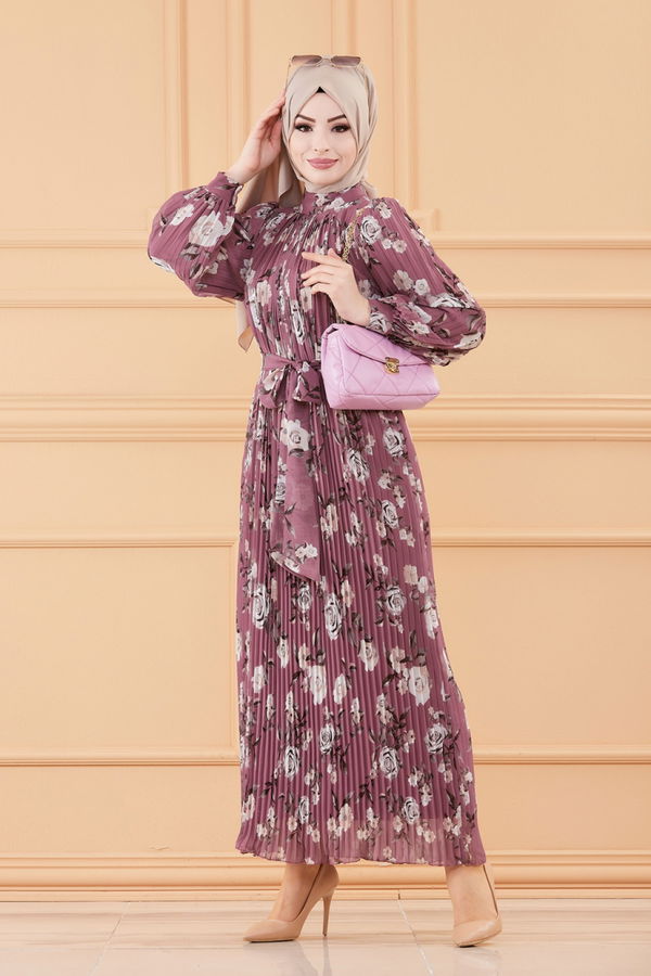Düz Orta Kadın Pembe ELBISE - 20520 PEMBE