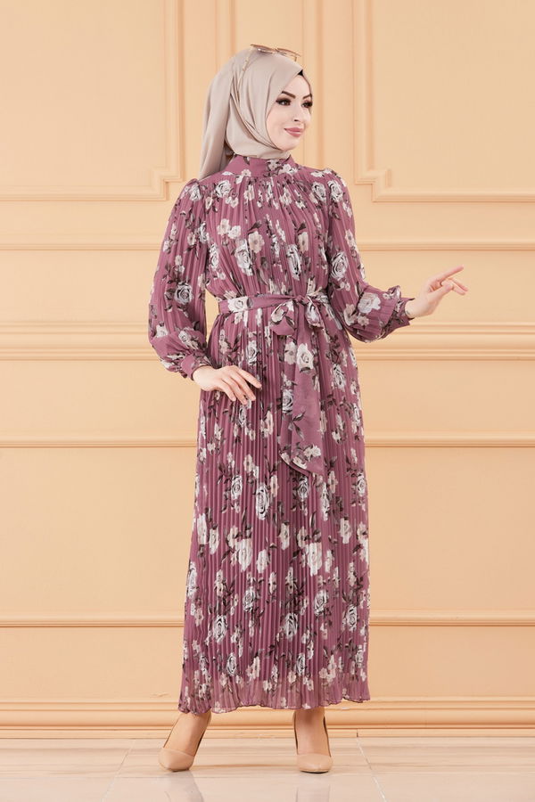 Düz Orta Kadın Pembe ELBISE - 20520 PEMBE