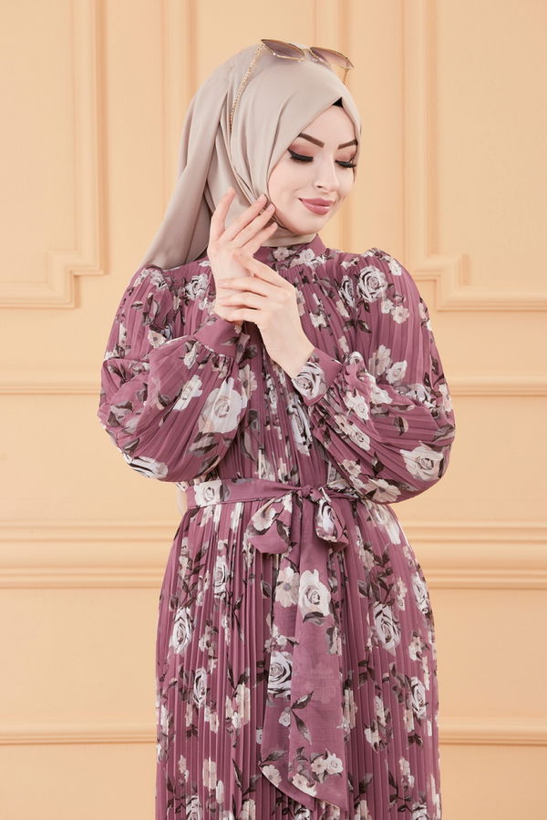 Düz Orta Kadın Pembe ELBISE - 20520 PEMBE