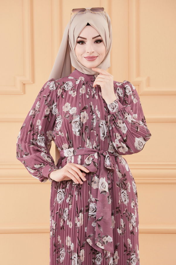 Düz Orta Kadın Pembe ELBISE - 20520 PEMBE