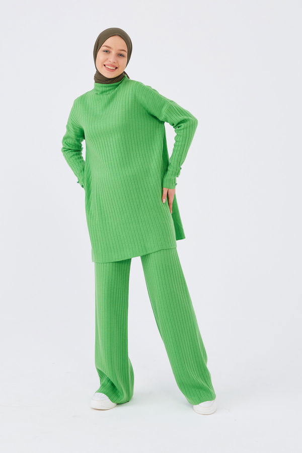 Düz Orta Kadın Yeşil Tunik Pantalon - 20862 YEŞİL