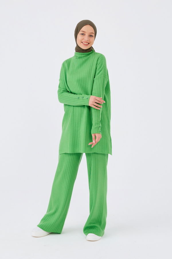 Düz Orta Kadın Yeşil Tunik Pantalon - 20862 YEŞİL
