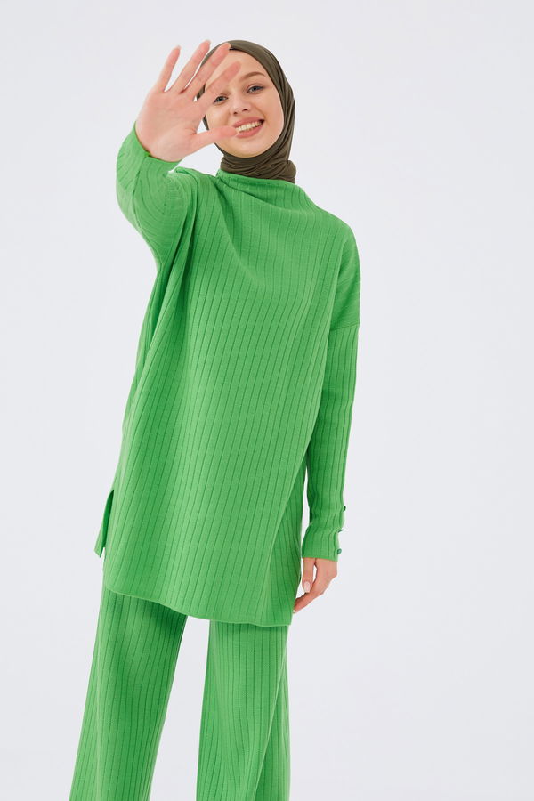 Düz Orta Kadın Yeşil Tunik Pantalon - 20862 YEŞİL