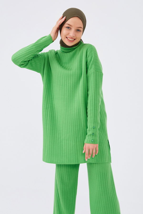 Düz Orta Kadın Yeşil Tunik Pantalon - 20862 YEŞİL