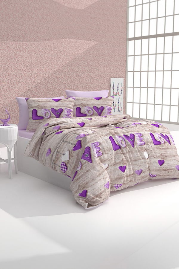 Lila Çift Kişilik Nevresim Seti  - 26515 LİLA