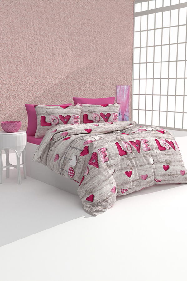 Pembe Çift Kişilik Nevresim Seti  - 26515 PEMBE