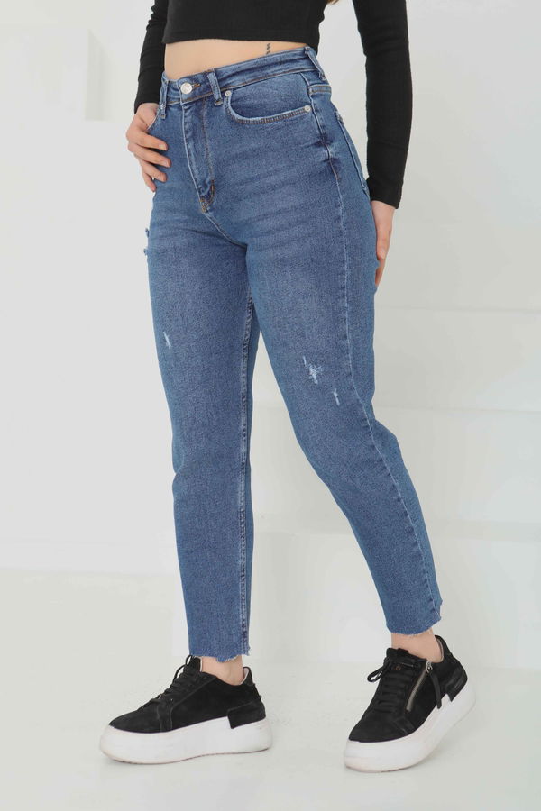 Likralı Mom Kot Pantolon  - 26852