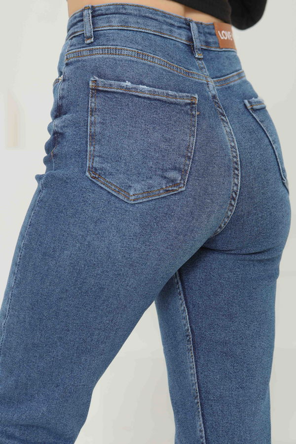 Likralı Mom Kot Pantolon  - 26852