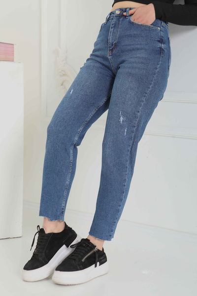 Likralı Mom Kot Pantolon  - 26852