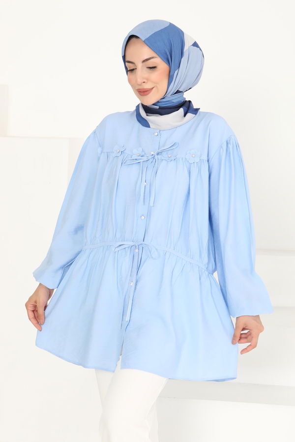 Çiçek İnci Detaylı Tunik - 27273