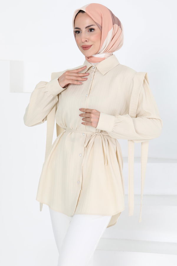 Omuz Bağlama Detaylı Tunik - 27195