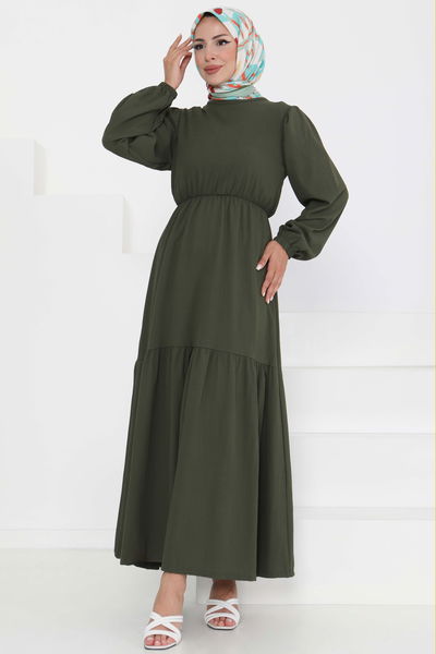 Beli Bağcıklı Elbise - 27303