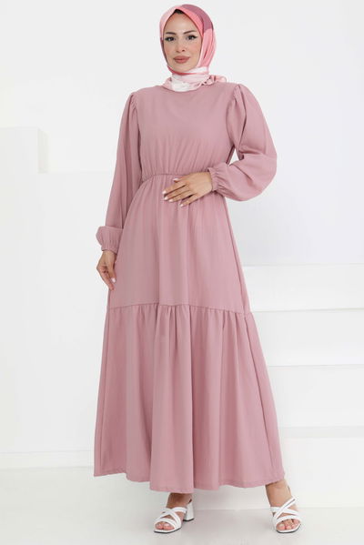 Beli Bağcıklı Elbise - 27303