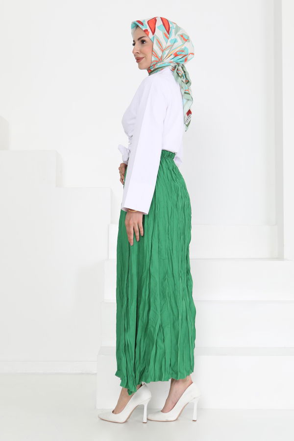 Beli Lastikli Kırışık Etek - 27013
