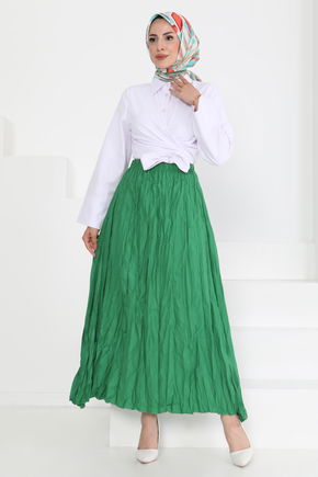 Beli Lastikli Kırışık Etek - 27013