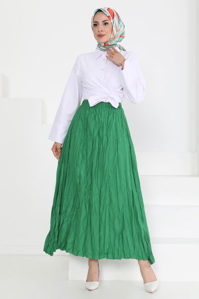Beli Lastikli Kırışık Etek - 27013