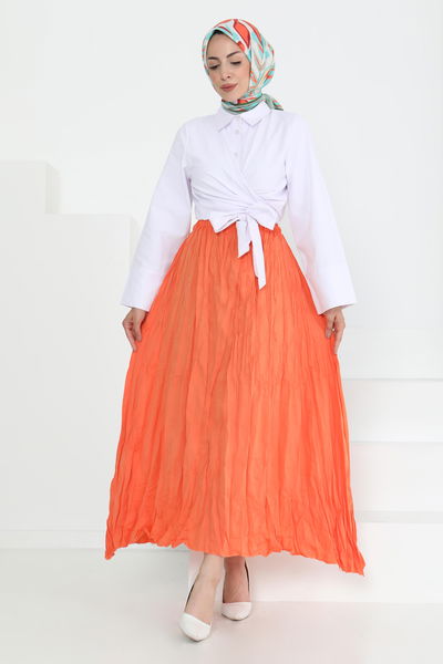 Beli Lastikli Kırışık Etek - 27013