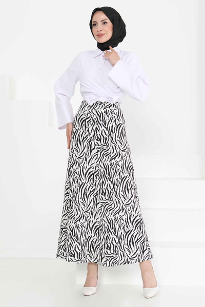 Desenli Kloş Etek - 27238