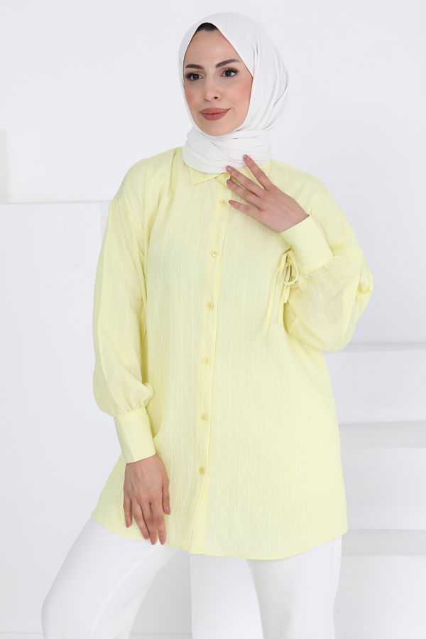 Kolları Bağcık Detaylı Tunik - 27001