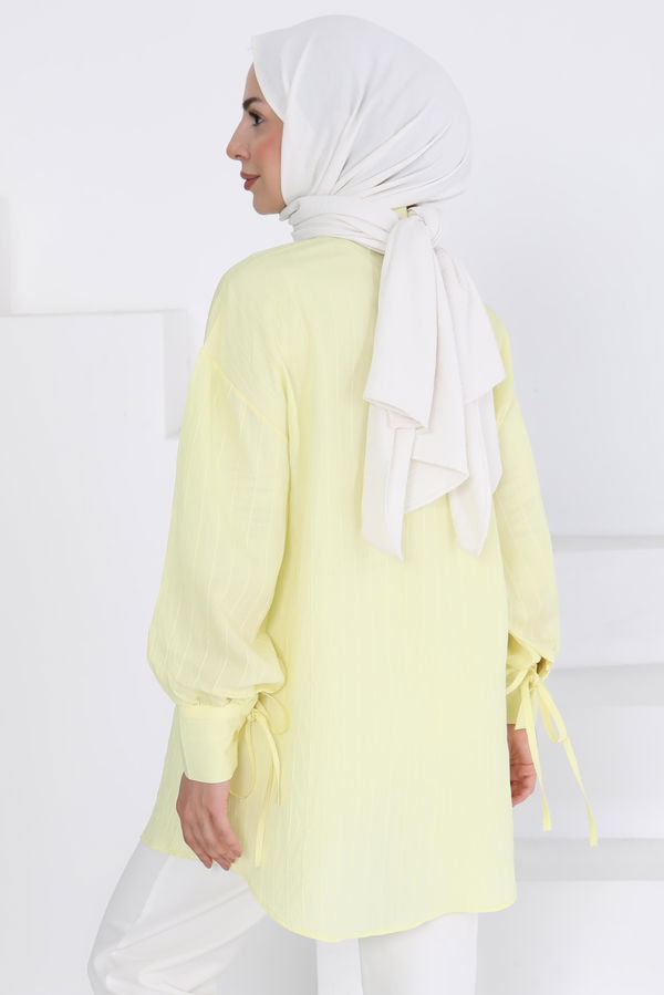 Kolları Bağcık Detaylı Tunik - 27001
