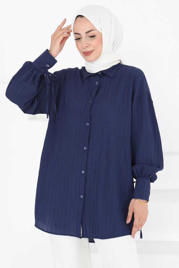 Kolları Bağcık Detaylı Tunik - 27001