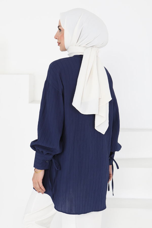 Kolları Bağcık Detaylı Tunik - 27001