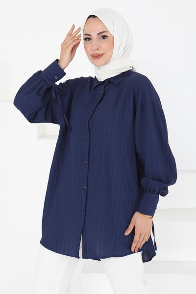 Kolları Bağcık Detaylı Tunik - 27001
