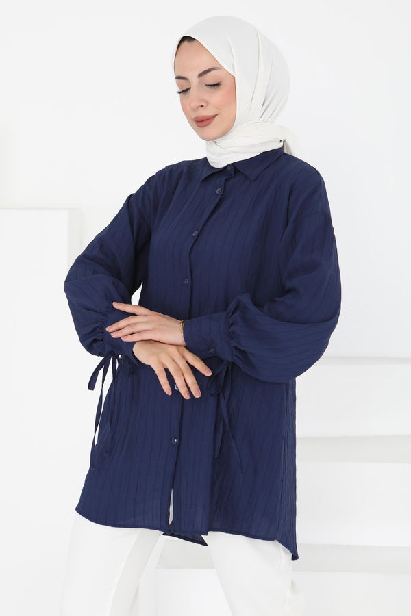 Kolları Bağcık Detaylı Tunik - 27001