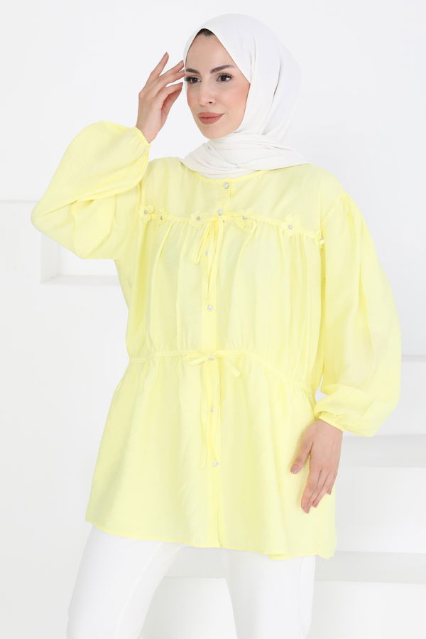 Çiçek İnci Detaylı Tunik - 27273
