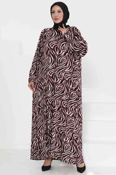 Desenli Elbise - 27370 MOR