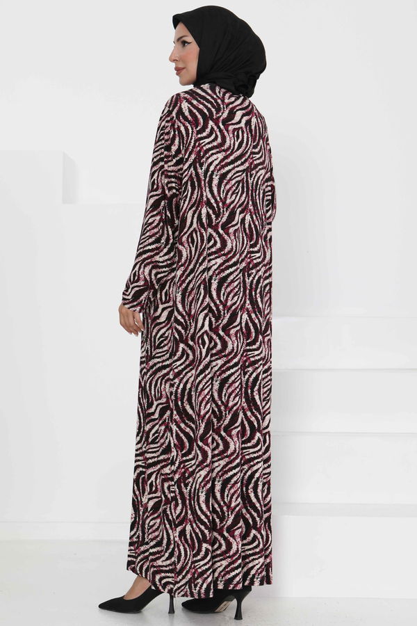 Desenli Elbise - 27370 MOR