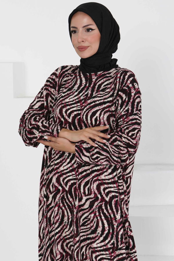Desenli Elbise - 27370 MOR