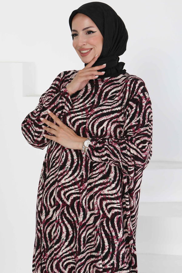 Desenli Elbise - 27370 MOR