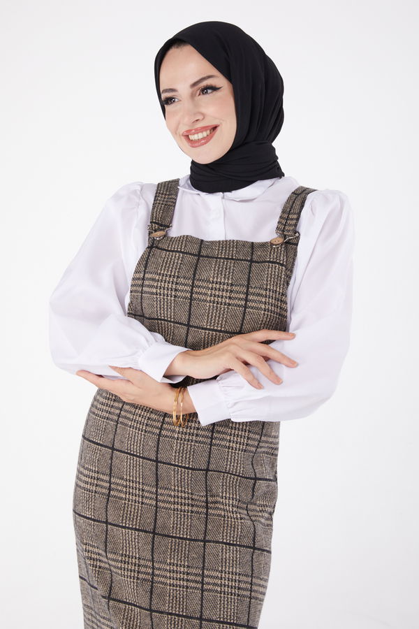 Düz Orta Kadın Vizon Askılı Salopet - 13316