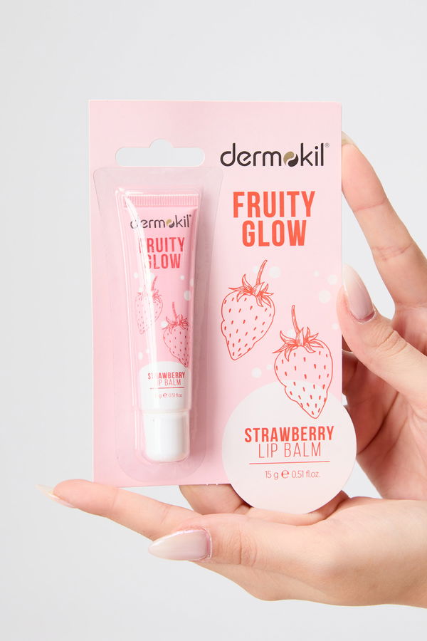 23572-RENKSIZ DERMOKİL FRUITY GLOW CILEK LIP BALM 15 ML