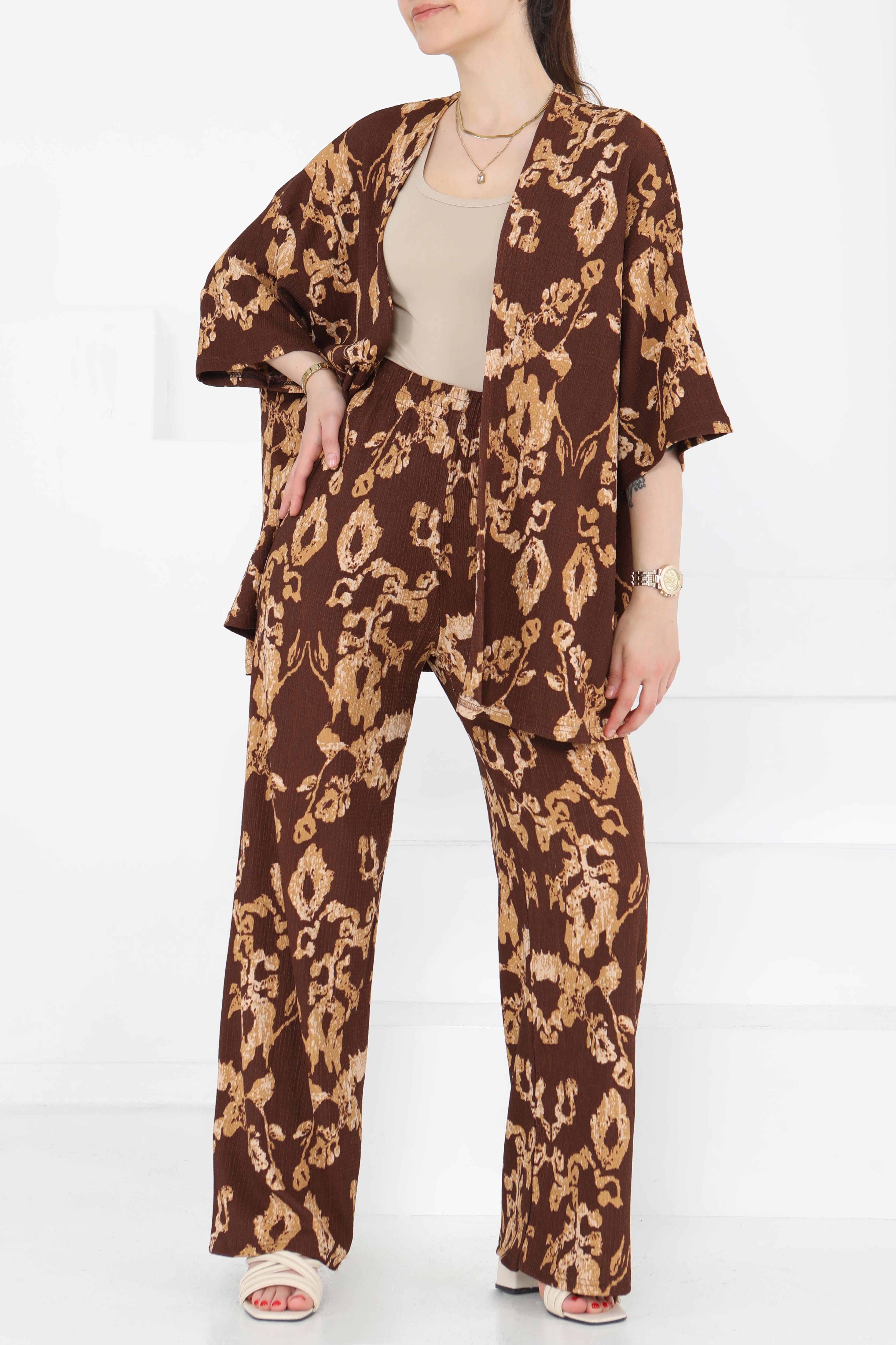 Desenli Kimono Takım - 27287