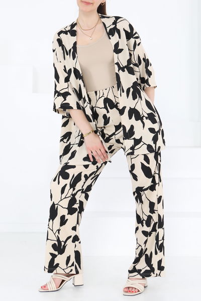 Desenli Kimono Takım - 27285
