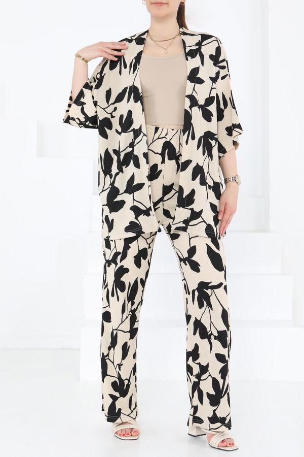 Desenli Kimono Takım - 27285