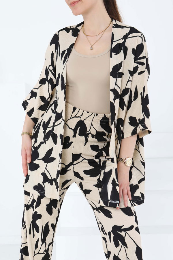 Desenli Kimono Takım - 27285