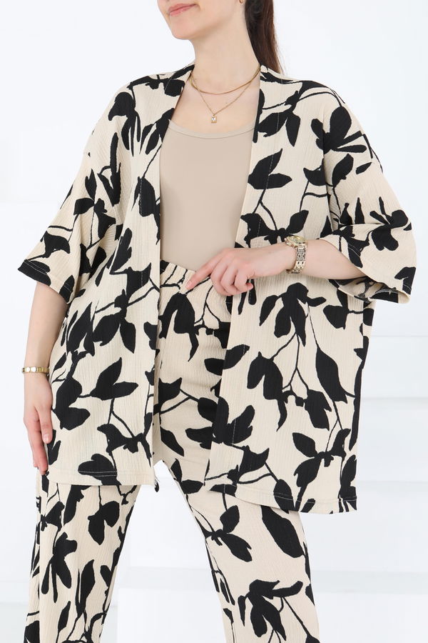 Desenli Kimono Takım - 27285