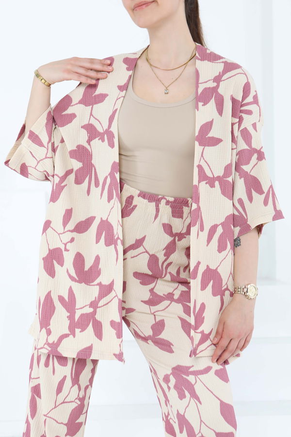 Desenli Kimono Takım - 27285