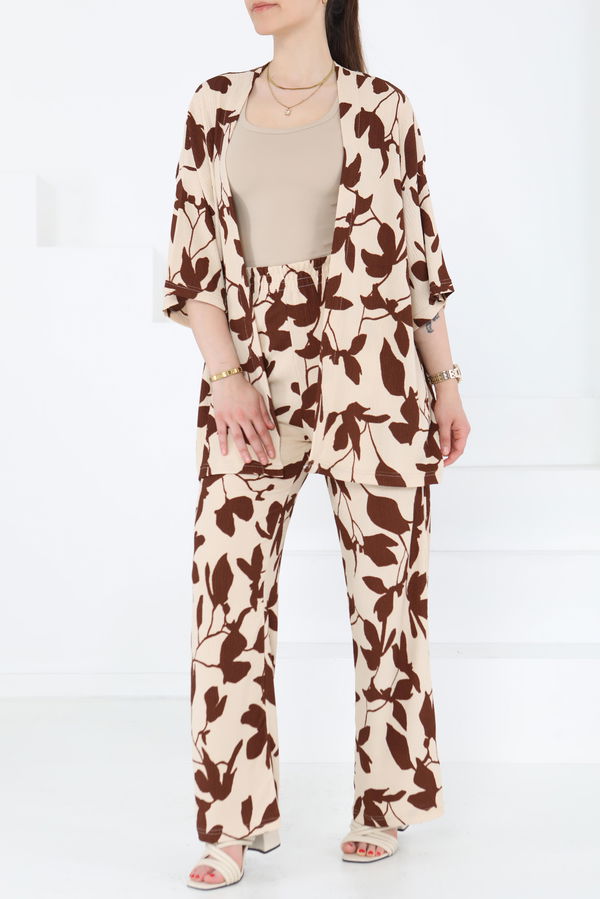 Desenli Kimono Takım - 27285