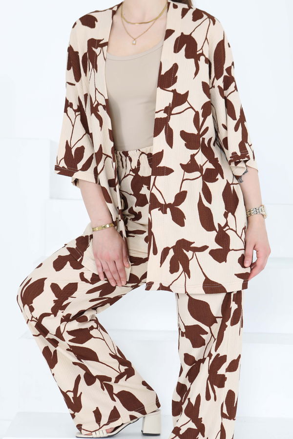 Desenli Kimono Takım - 27285