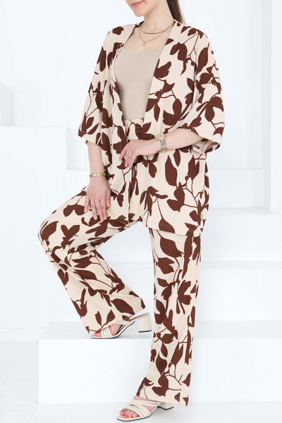 Desenli Kimono Takım - 27285