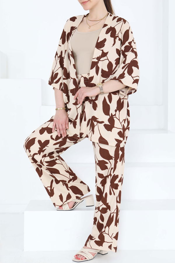 Desenli Kimono Takım - 27285